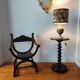 Turned solid wood side table