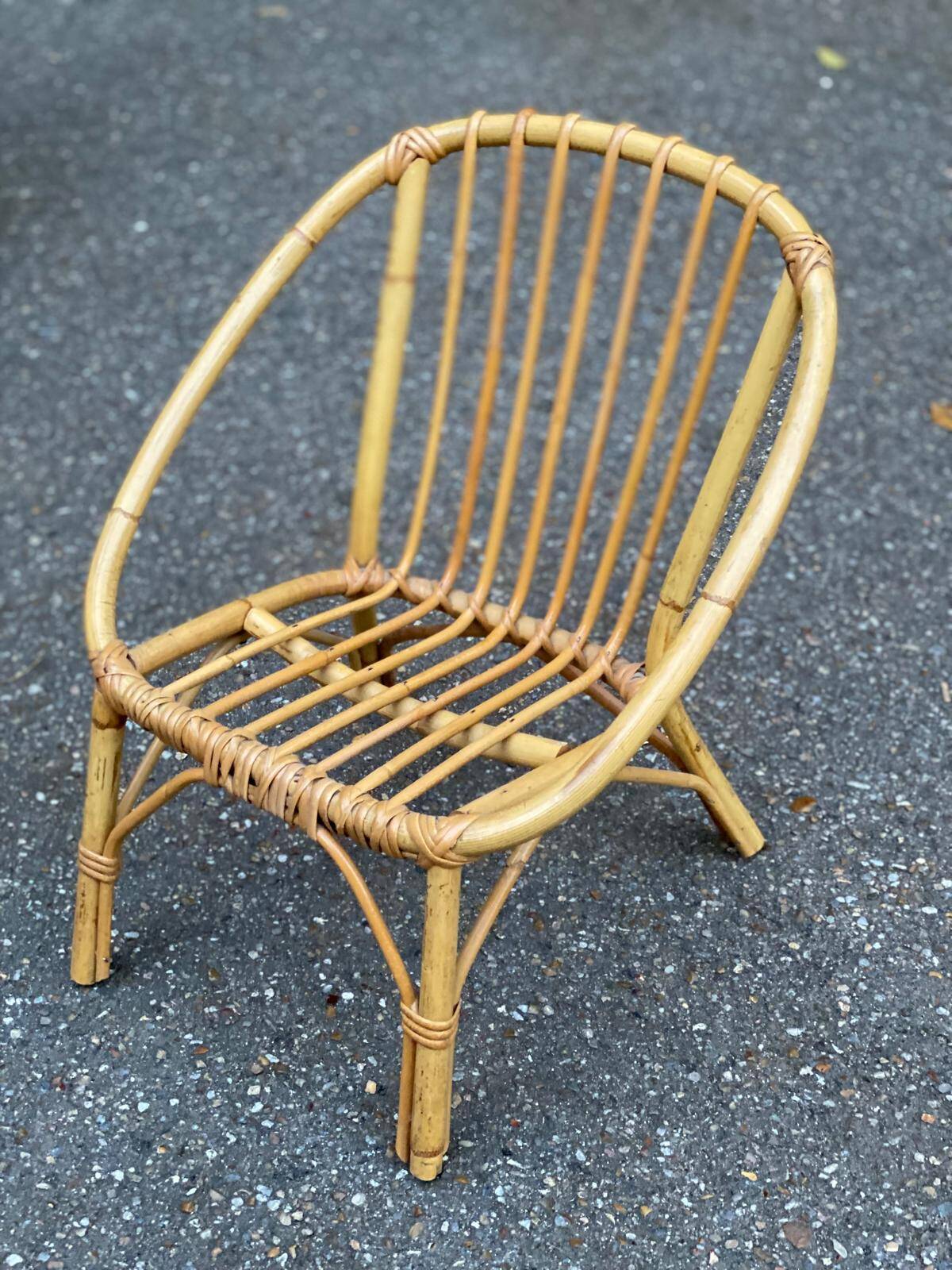 Children's rattan and wicker armchair/chair