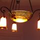 Art Deco Lustre Noverdy France in beaten iron