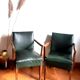 Pair of 1940 bridge armchairs in skaï