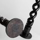 Set of 2 vintage dark wood candlesticks, twisted design, Italy, 1970s.