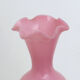 Pink vase foot twisted milk glass
