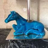Lampe cheval en céramique craquelé