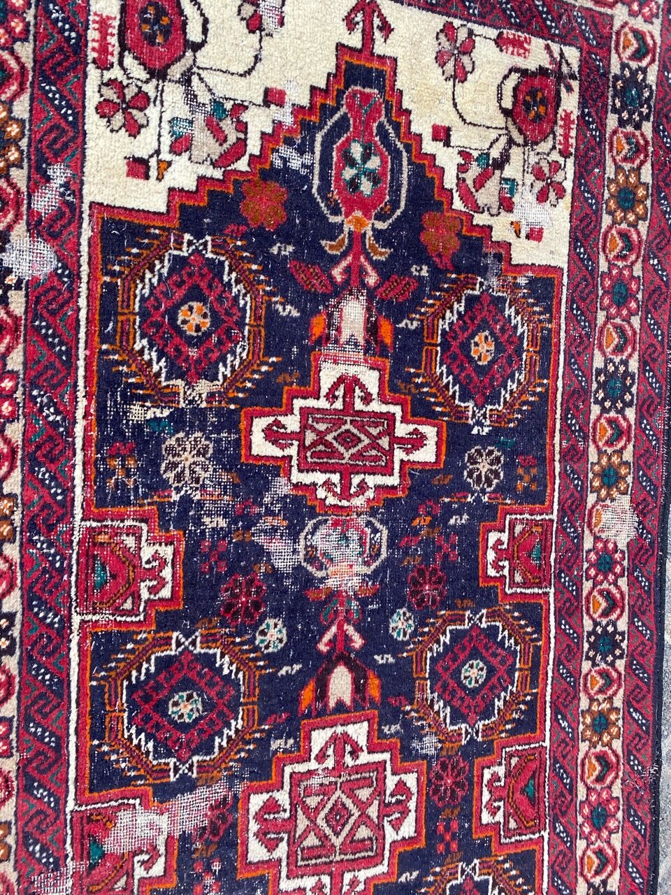 Vintage persian balutch handmade carpet 90x175 cm