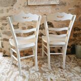 2 Country Chic Bistro Chairs with a Patina Finish