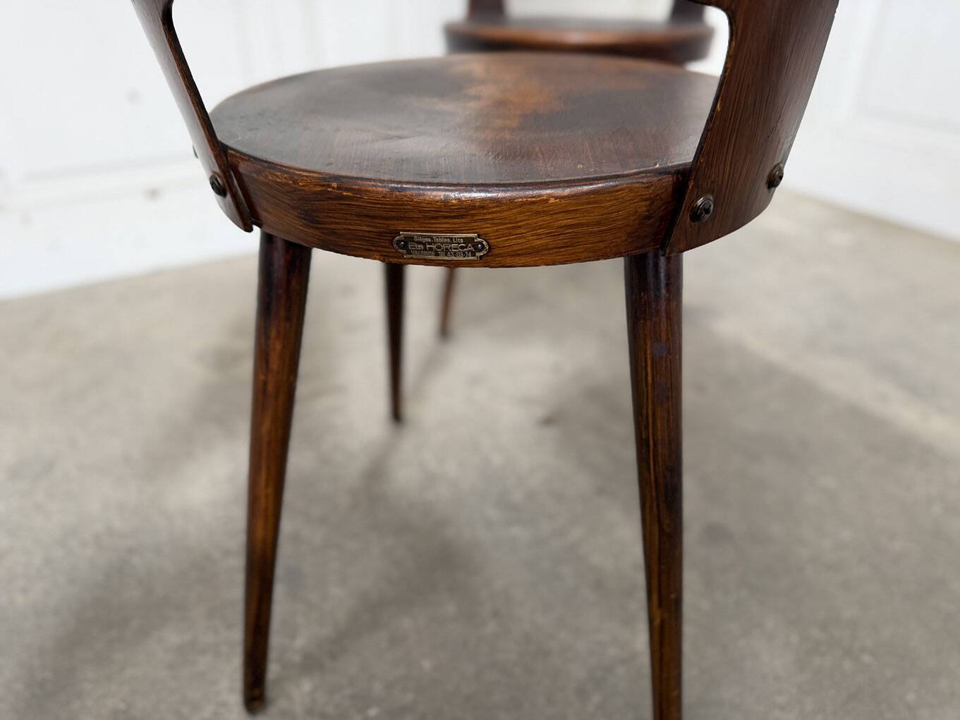 6 chocolate brown Baumann Mondor chairs