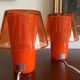 Paire de lampes de table orange Ikea Gavik design 90's