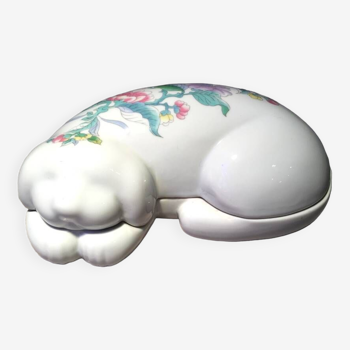 Bonbonniere en forme de chat en porcelaine du japon pour elizabeth arden