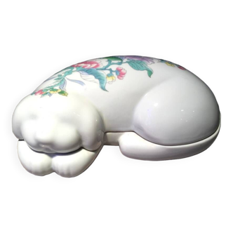 Bonbonniere en forme de chat en porcelaine du japon pour elizabeth arden