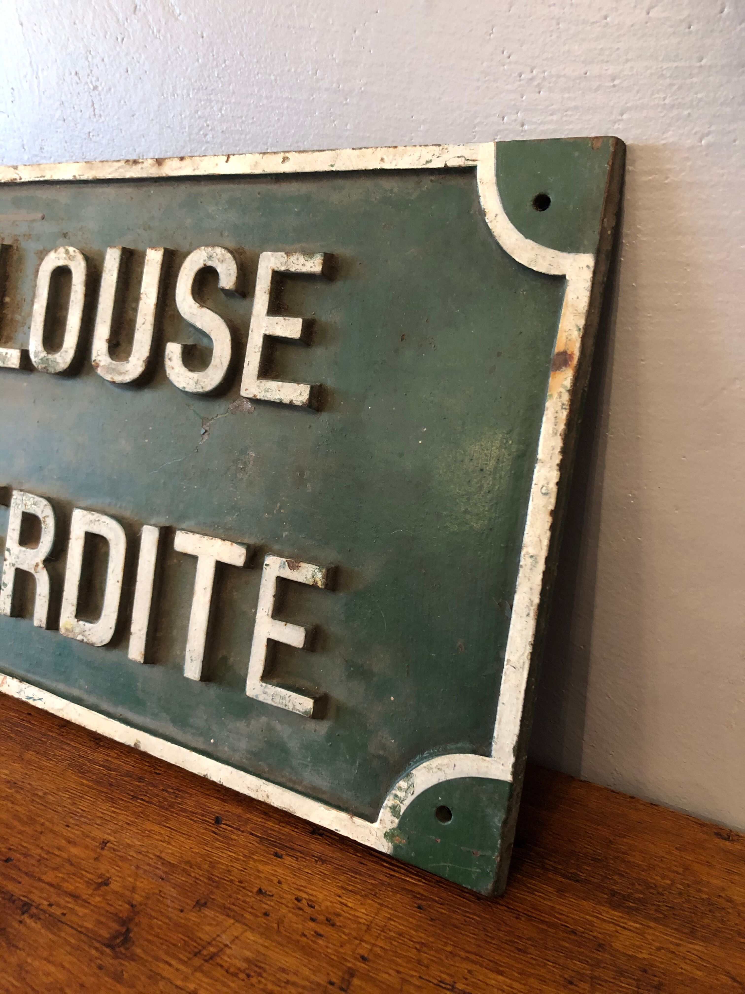 Forbidden lawn cast iron panel