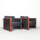 2 vintage Walter Knoll leather lounge chairs, 1970's