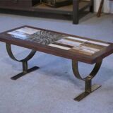Ceramic and fir coffee table, 1960s