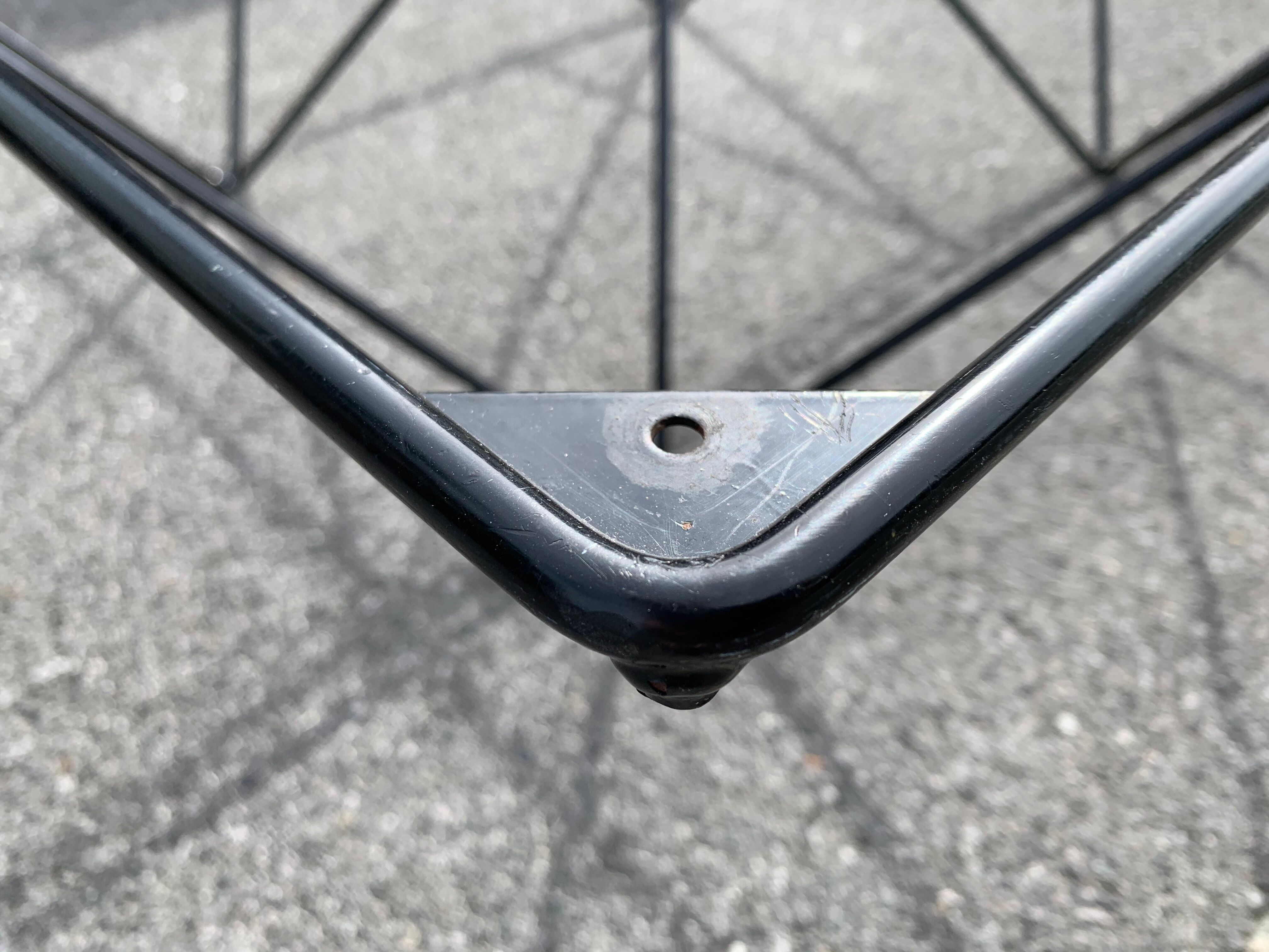 Square coffee table in black tubular steel, 1980