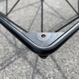 Square coffee table in black tubular steel, 1980