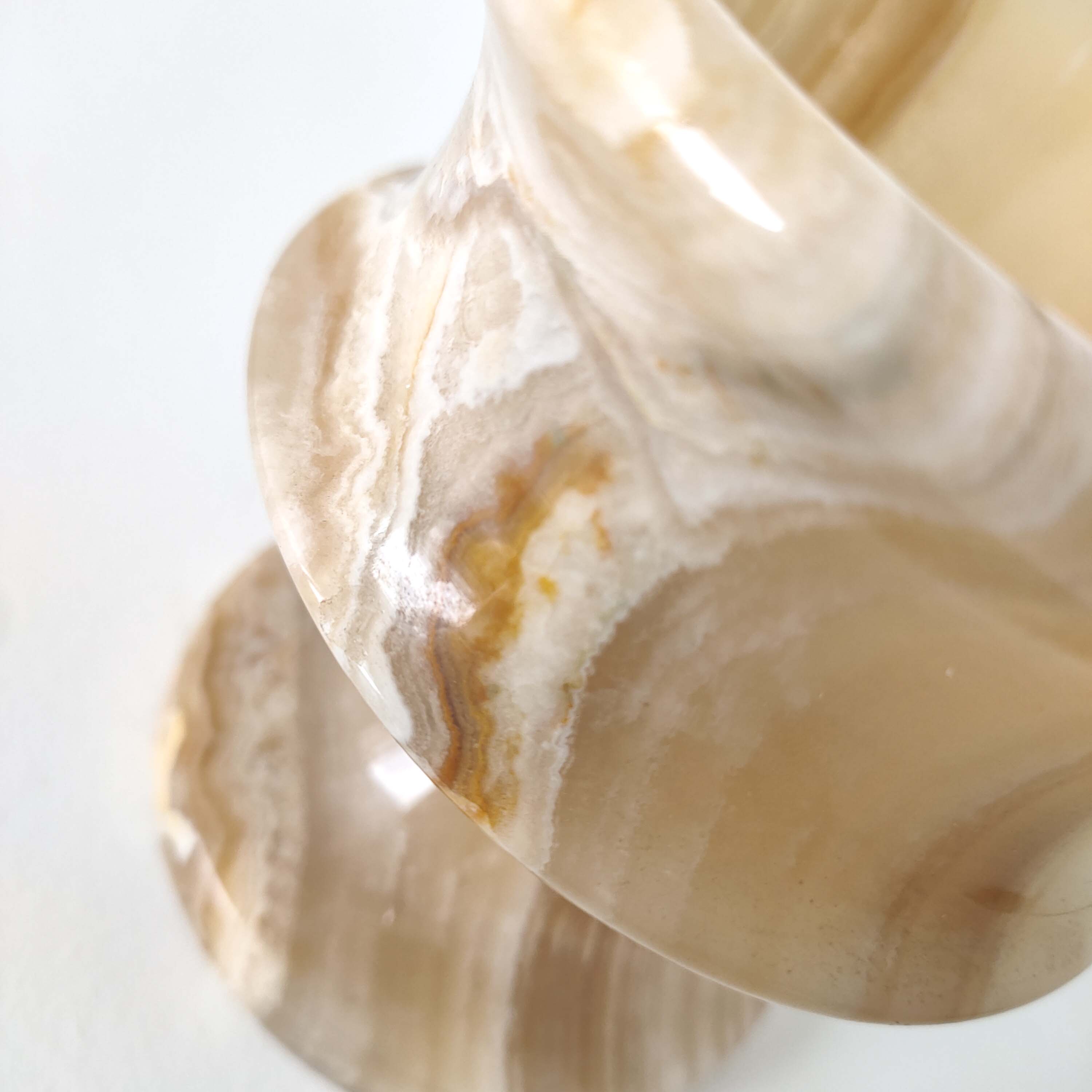 Candlestick onyx beige Ht 10cm