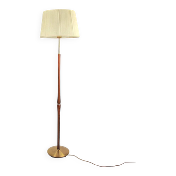 Teak & brass floor lamp by Nybro Armaturfabrik – Sweden 1950s
