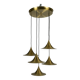 Fog & Morup, Midcentury Brass Pendant with Five Pendant Drops. Danmark 1960