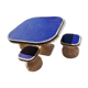 Garden furniture 60s in cement and blue mosaic