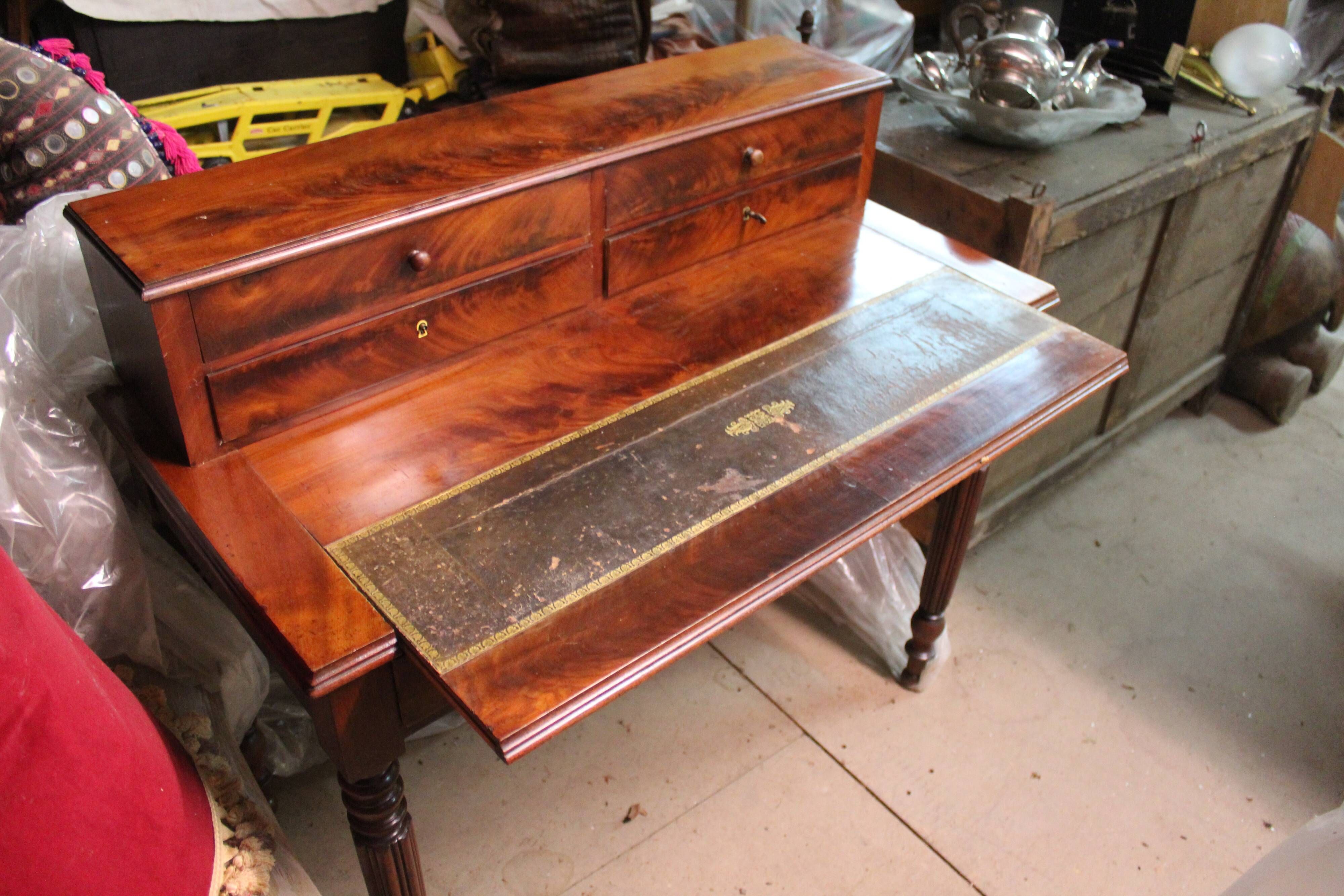 19th-century mahogany tiered desk
