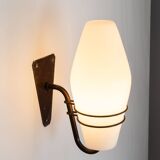 Large outdoor lamp made from metal and opal glass