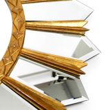 Large gilded Italian XXL Regency Sunburst Wall Mirror | diameter 93 cm