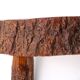 Wooden tripod stool with bark, 1950s