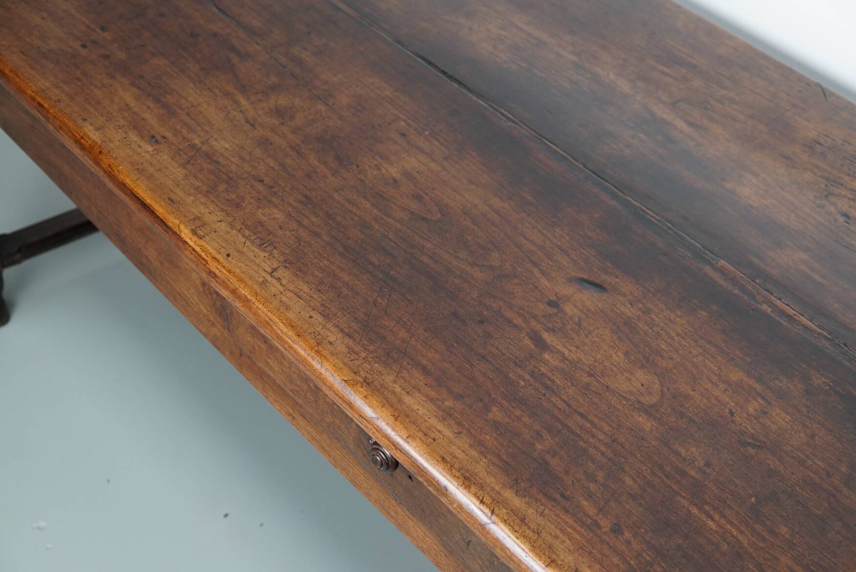 Large Antique 18th Century French Rustic Farmhouse Dining Table Walnut & Oak