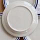 4 vintage dessert plates earthenware – double blue border bistro style