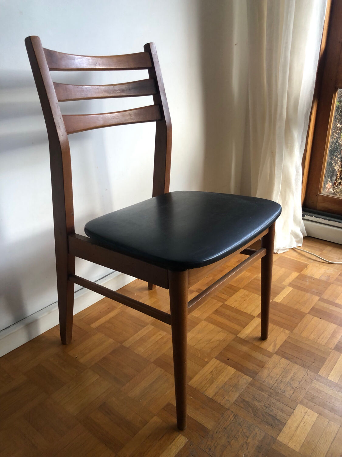 Series of four Scandinavian ash chairs