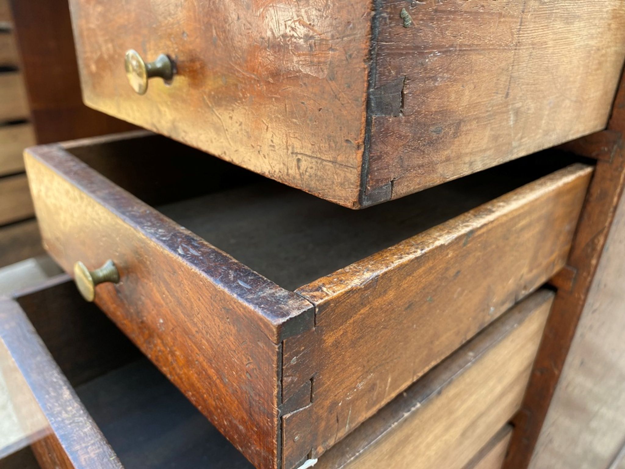 Old and authentic piece of furniture established watchmaker counter jeweler 1900