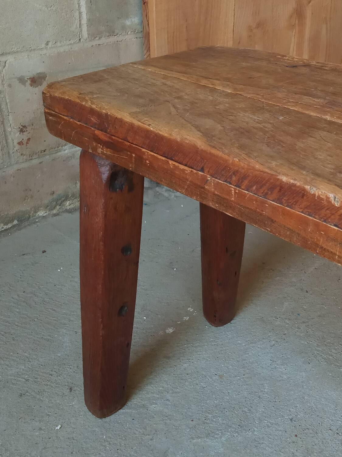 Brutalist oak bench 90 cm