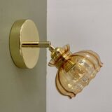 Vintage amber glass globe wall light