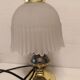 Vintage table lamp in brass and pleated opaline glass.