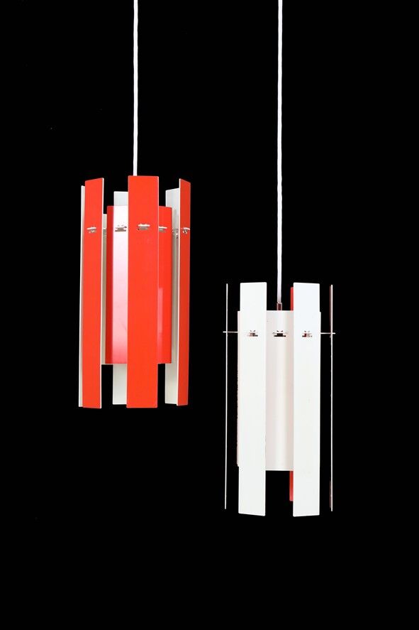 Set of 2 Fog & Mørup / Henning Rehhoff 'Cocktail' pendant lamps / Mid-century Danish modern design / 1970s