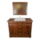 Meuble vasque Louis-Philippe en noyer & miroir LED assorti
