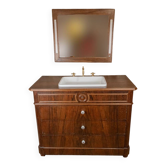 Louis-Philippe walnut vanity unit with matching LED mirror