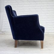 1960s, Danish 2-seater sofa. dark blue furniture velour.