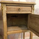 Vintage bedside table in solid oak and marble top