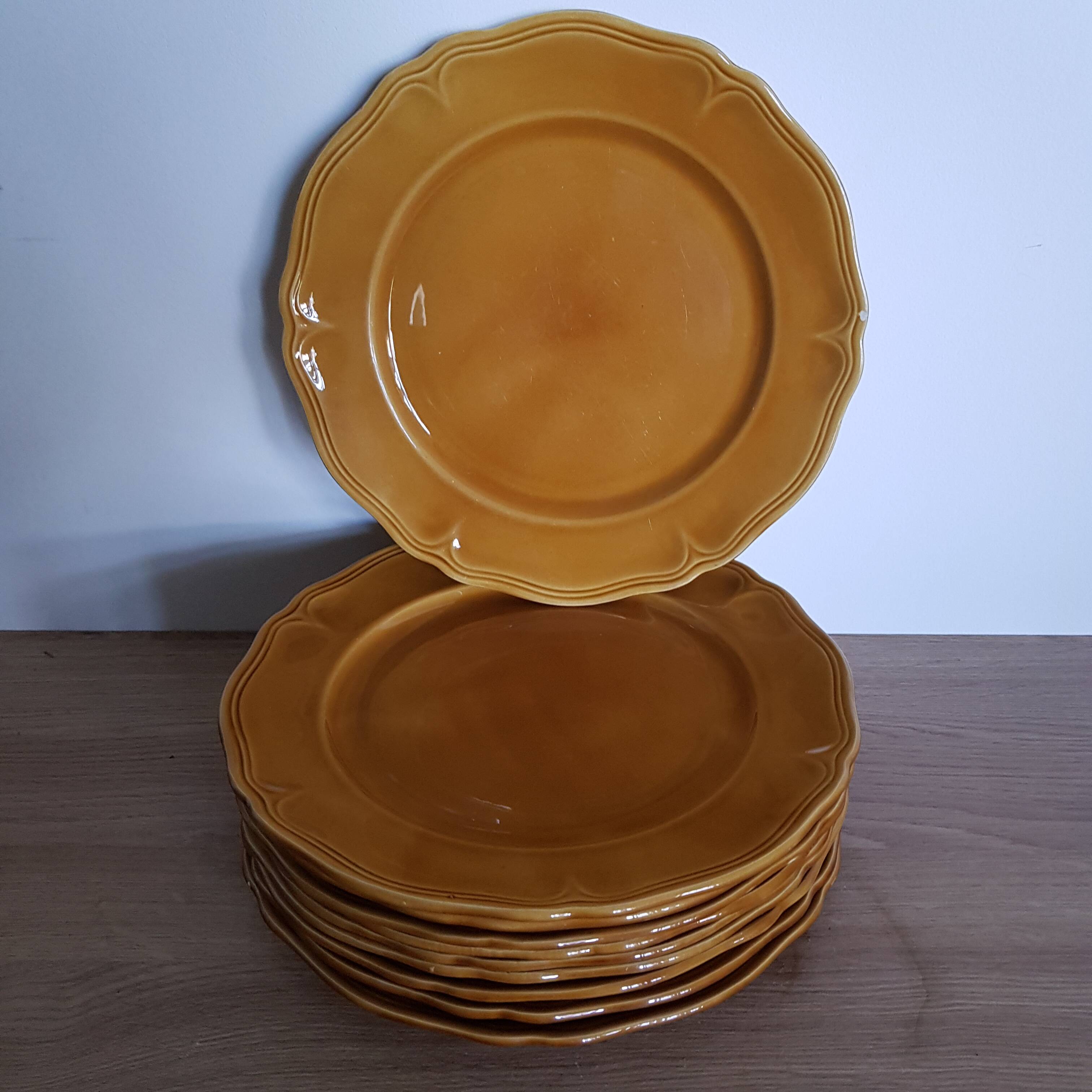 Set of 10 Luneville Louis XV Honey style plates