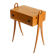 1950s ash wood sewing box, with a hinged top, multiple compartments