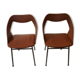Duo of vintage barrel chairs