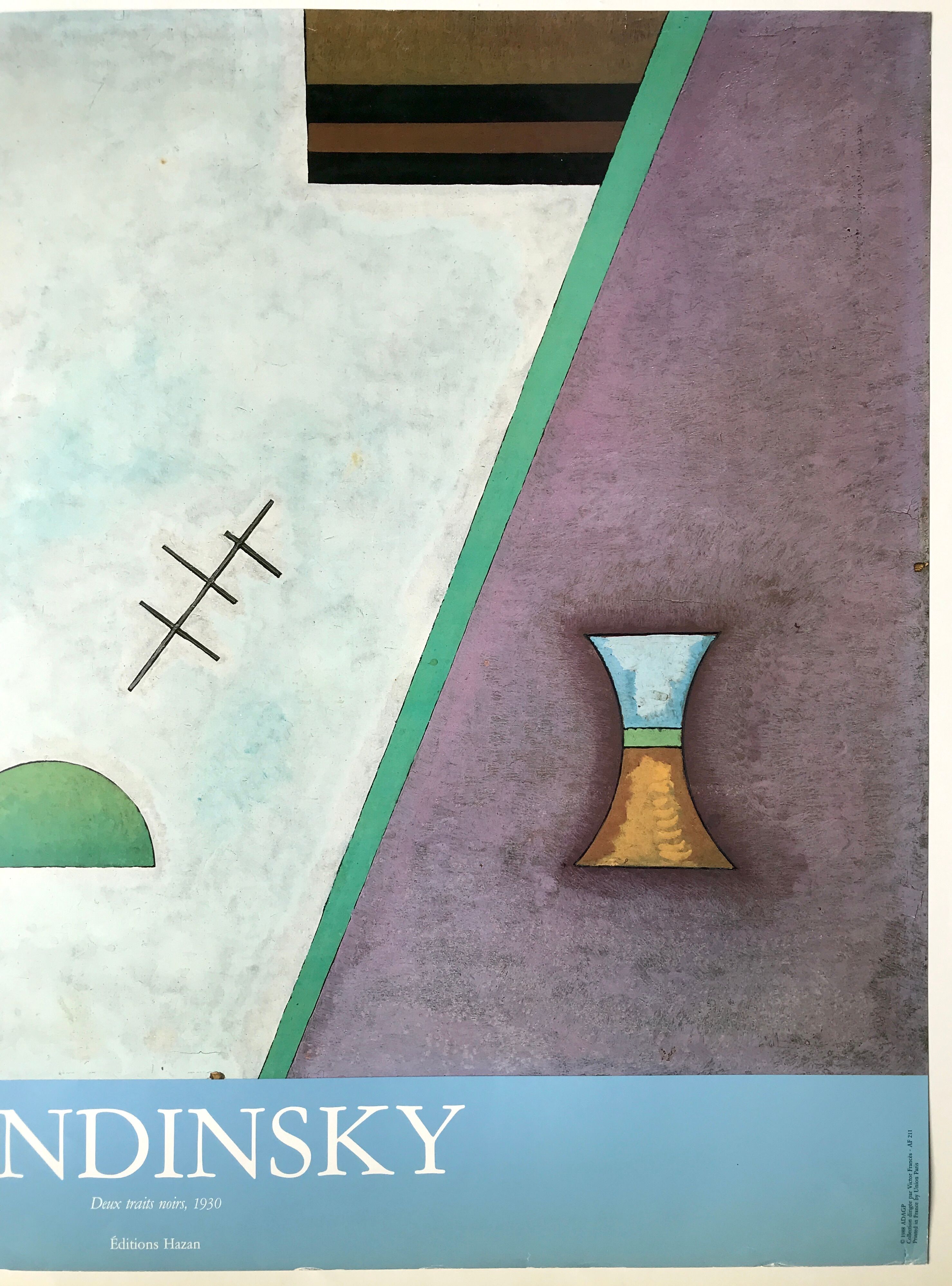 Poster Kandinsky, Deux traits noirs, Editions Hazan, 1988