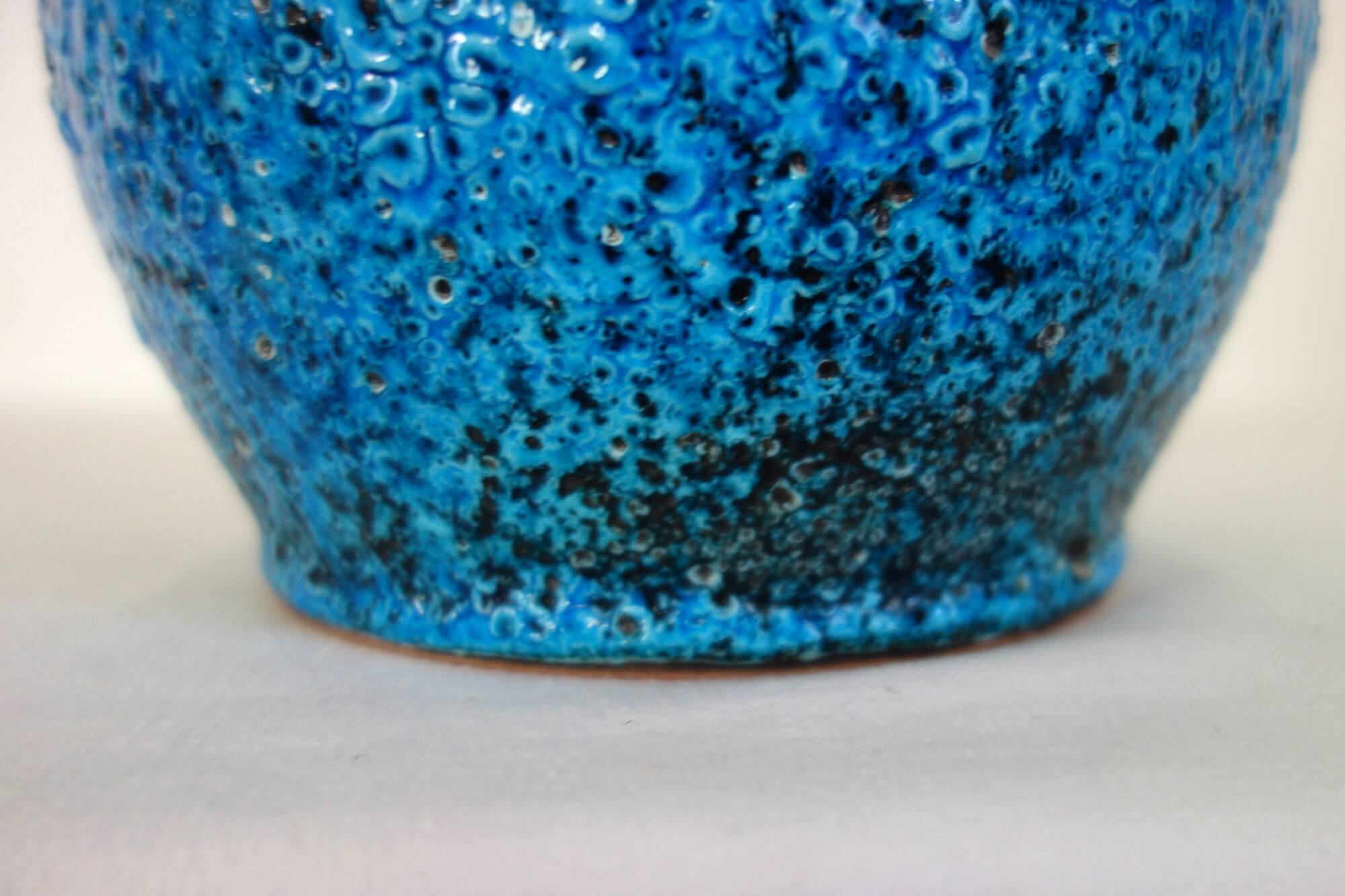Large vintage fat lava ceramic vase H41cm