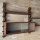 Wooden wall shelves with display case, 1950s