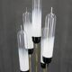 Lampadaire en roseau moderne du milieu du siècle en verre de Murano et métal par Mazzega, Italie, années 1970
