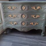 Louis xv style patinated chest of drawers