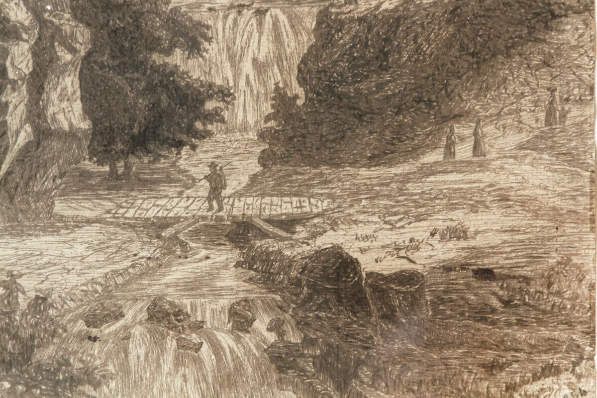 Old drawing, moustiers sainte marie