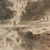 Old drawing, moustiers sainte marie