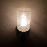 Brass applique with 1970 glass lampshade