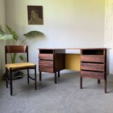 Bureau et sa chaise scandinave palissandre